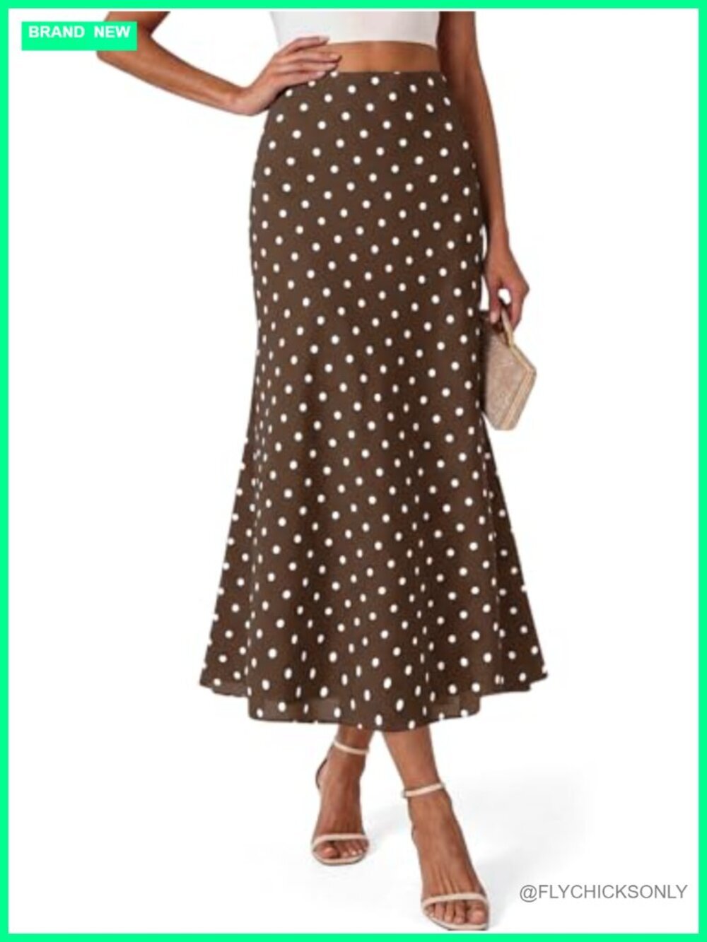 High Waist Maxi A-Line Fishtail Skirt Mesh Elastic Lined